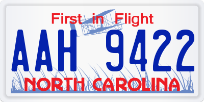 NC license plate AAH9422