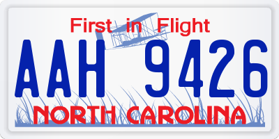 NC license plate AAH9426