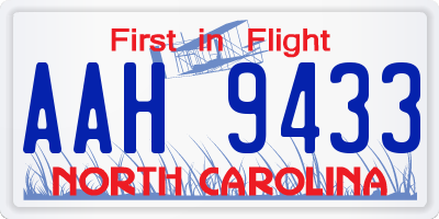 NC license plate AAH9433