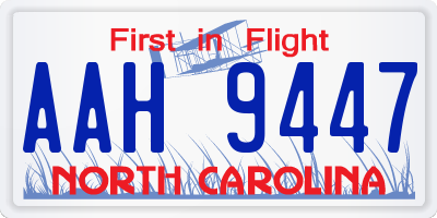 NC license plate AAH9447