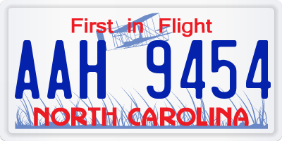 NC license plate AAH9454