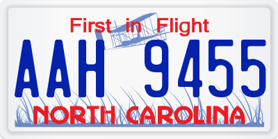 NC license plate AAH9455