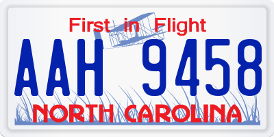 NC license plate AAH9458