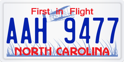 NC license plate AAH9477