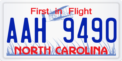 NC license plate AAH9490