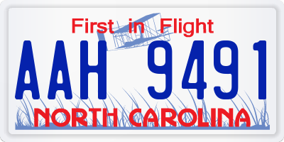 NC license plate AAH9491