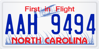 NC license plate AAH9494