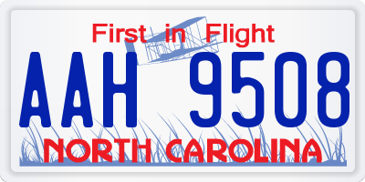 NC license plate AAH9508
