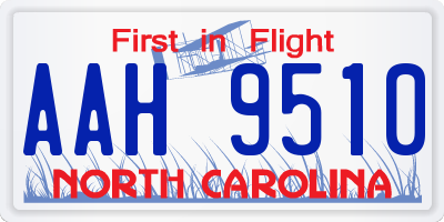NC license plate AAH9510