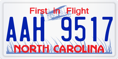 NC license plate AAH9517