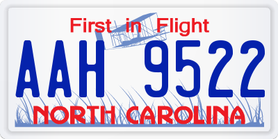 NC license plate AAH9522