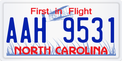 NC license plate AAH9531