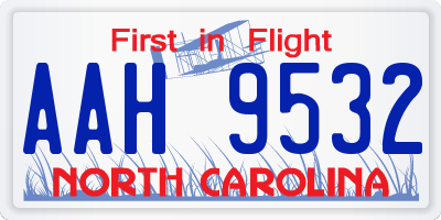 NC license plate AAH9532