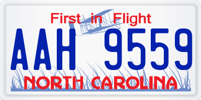 NC license plate AAH9559