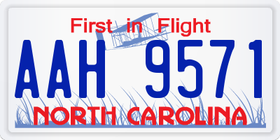 NC license plate AAH9571