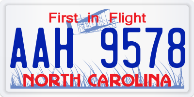 NC license plate AAH9578