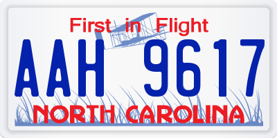 NC license plate AAH9617