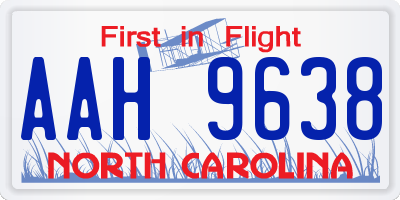 NC license plate AAH9638