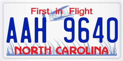 NC license plate AAH9640