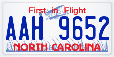 NC license plate AAH9652