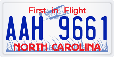 NC license plate AAH9661