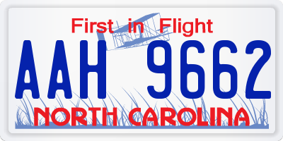 NC license plate AAH9662