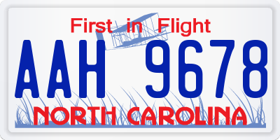 NC license plate AAH9678