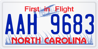 NC license plate AAH9683