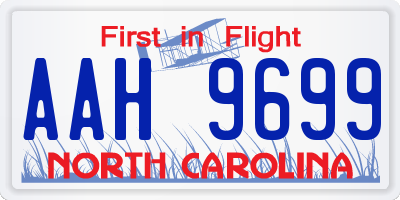 NC license plate AAH9699