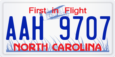 NC license plate AAH9707