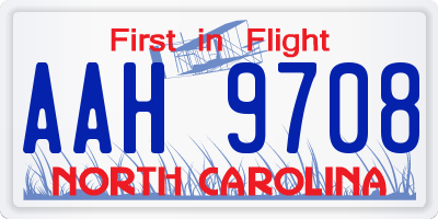 NC license plate AAH9708
