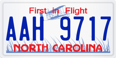 NC license plate AAH9717