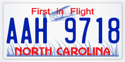 NC license plate AAH9718