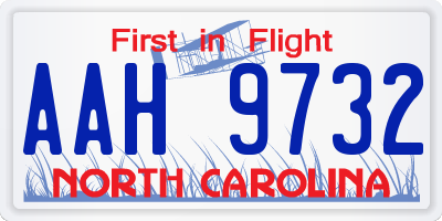 NC license plate AAH9732