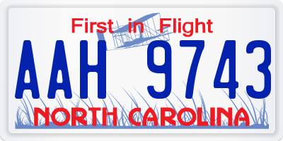 NC license plate AAH9743