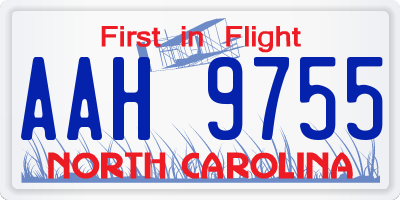 NC license plate AAH9755