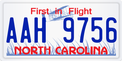 NC license plate AAH9756