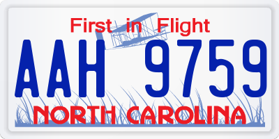 NC license plate AAH9759