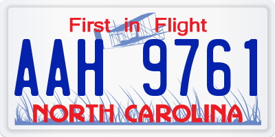 NC license plate AAH9761