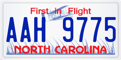 NC license plate AAH9775