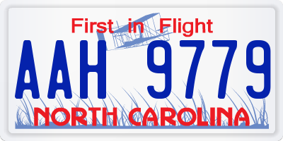 NC license plate AAH9779