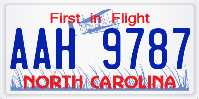 NC license plate AAH9787