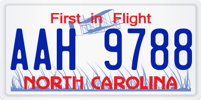 NC license plate AAH9788