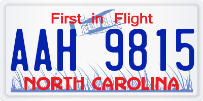NC license plate AAH9815