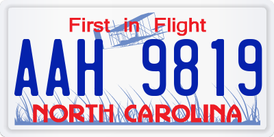 NC license plate AAH9819