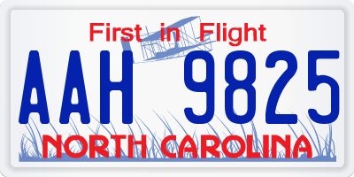 NC license plate AAH9825