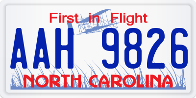 NC license plate AAH9826