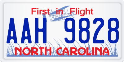 NC license plate AAH9828