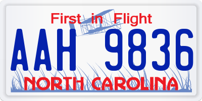 NC license plate AAH9836