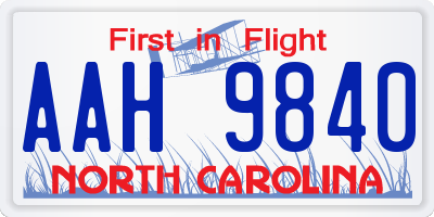 NC license plate AAH9840
